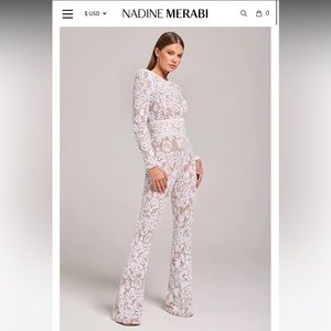 BELLA WHITE JUMPSUIT - worn once and dry cleaned. Very flattering!